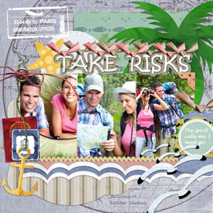 travel scrapbook page idea