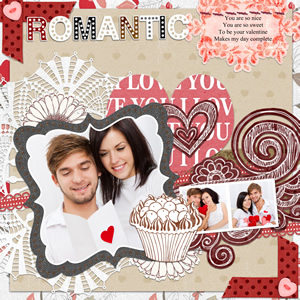 pretty Valentine scrapbook sample