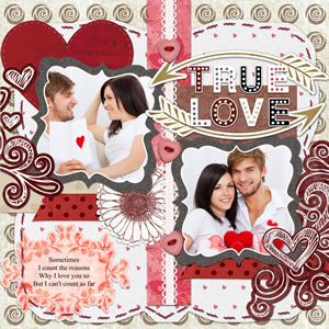 Valentine scrapbook sample