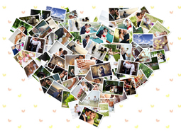 heart-shaped photo collage template