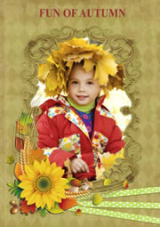 Autumn picture frame collage tempalte